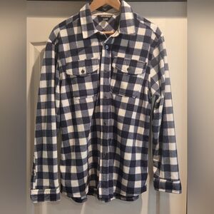 Eddie Bauer Blue and White Plaid Shirt